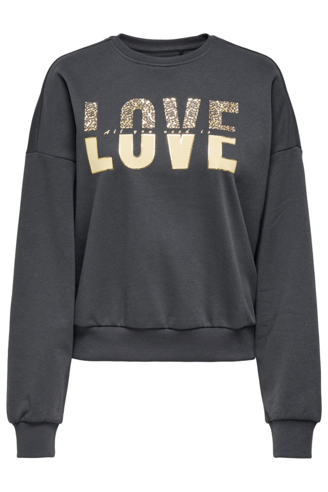 ONLTAMMIE L/S LEO PRINT O-NECK SWT 15356179 PHANTOM/LOVE